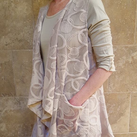 Drape Front Lace Vest - Picture 1 of 3